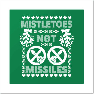 Anti-War Mistletoe Peace Lover Ugly Christmas Winter No To Wars Meme Posters and Art
